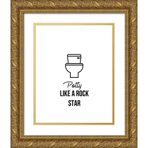 Potty Like Gold Ornate Wood Framed Art Print with Double Matting by Straatsma, Leah