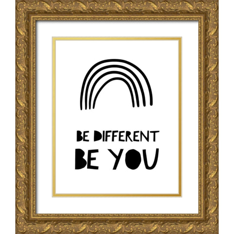 Be Different Gold Ornate Wood Framed Art Print with Double Matting by Straatsma, Leah