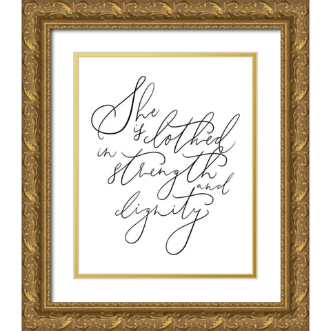 She is Clothed Gold Ornate Wood Framed Art Print with Double Matting by Straatsma, Leah