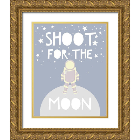 Shoot For The Stars Gold Ornate Wood Framed Art Print with Double Matting by Straatsma, Leah