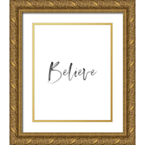 Believe Gold Ornate Wood Framed Art Print with Double Matting by Straatsma, Leah
