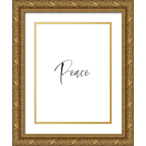 Peace Gold Ornate Wood Framed Art Print with Double Matting by Straatsma, Leah