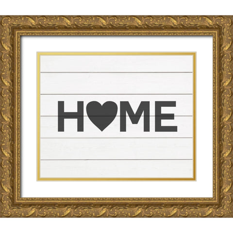 Home Shiplap Gold Ornate Wood Framed Art Print with Double Matting by Straatsma, Leah