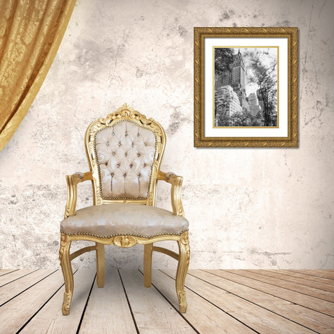 NYC Park Ave Gold Ornate Wood Framed Art Print with Double Matting by Straatsma, Leah