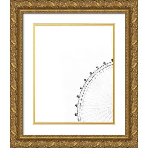 NYC Sky Wheel Gold Ornate Wood Framed Art Print with Double Matting by Straatsma, Leah