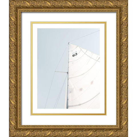 Sailboat Gold Ornate Wood Framed Art Print with Double Matting by Straatsma, Leah