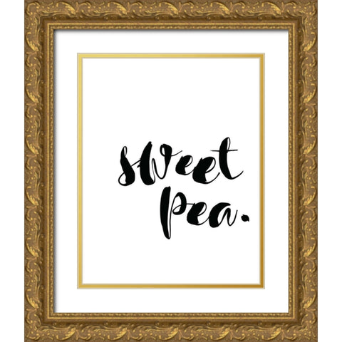 Sweet Pea Gold Ornate Wood Framed Art Print with Double Matting by Straatsma, Leah