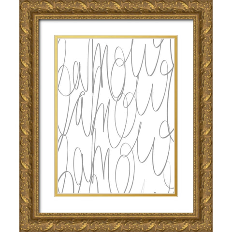 Love Notes Gold Ornate Wood Framed Art Print with Double Matting by Straatsma, Leah