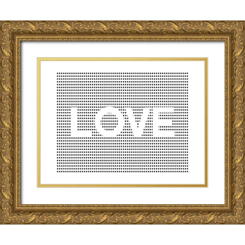 Love Dots Gold Ornate Wood Framed Art Print with Double Matting by Straatsma, Leah