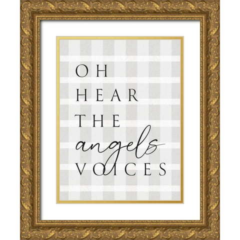 Oh Hear Plaid Gold Ornate Wood Framed Art Print with Double Matting by Straatsma, Leah