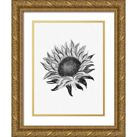 Sunflower Gold Ornate Wood Framed Art Print with Double Matting by Straatsma, Leah