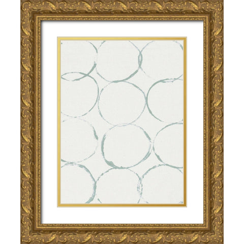 Sage Circles Gold Ornate Wood Framed Art Print with Double Matting by Straatsma, Leah