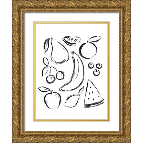 Neutral Fruits Gold Ornate Wood Framed Art Print with Double Matting by Straatsma, Leah