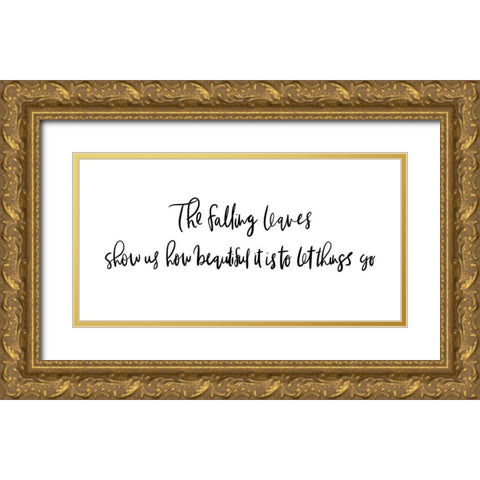 The Falling Leaves Gold Ornate Wood Framed Art Print with Double Matting by Straatsma, Leah