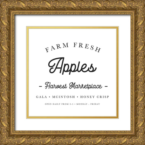 Farm Fresh Apples Gold Ornate Wood Framed Art Print with Double Matting by Straatsma, Leah
