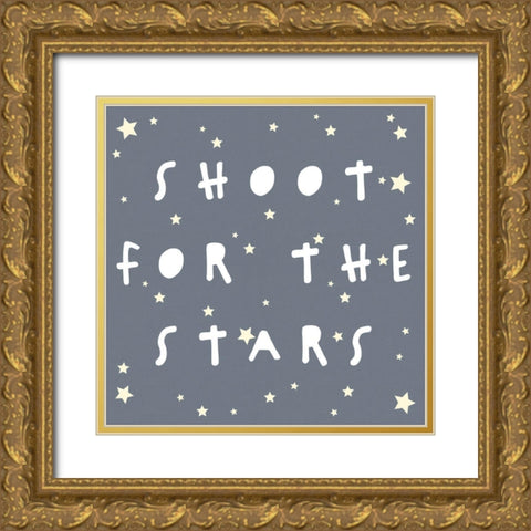 Shoot For The Stars_Square Gold Ornate Wood Framed Art Print with Double Matting by Straatsma, Leah