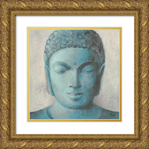 Serenity Buddha Gold Ornate Wood Framed Art Print with Double Matting by Verbeek and van den Boark