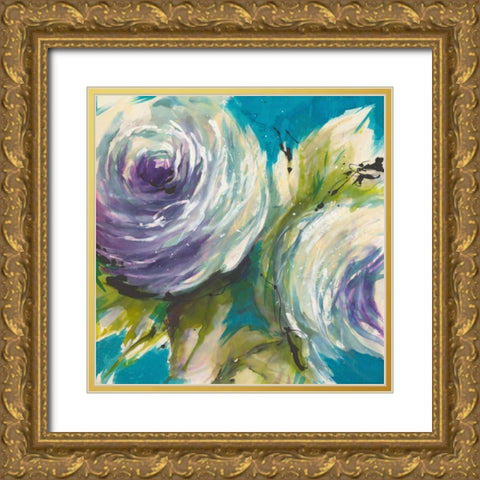 Original Gold Ornate Wood Framed Art Print with Double Matting by May