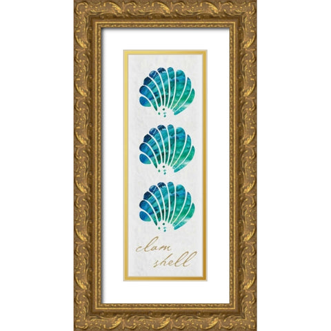 Clam Shell Panel Gold Ornate Wood Framed Art Print with Double Matting by Hogan, Melody