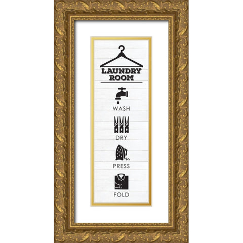 Laundry Shiplap 5 Gold Ornate Wood Framed Art Print with Double Matting by Hogan, Melody
