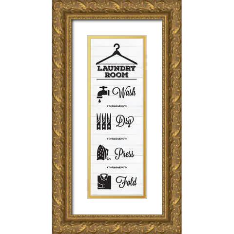 Laundry Shiplap 6 Gold Ornate Wood Framed Art Print with Double Matting by Hogan, Melody
