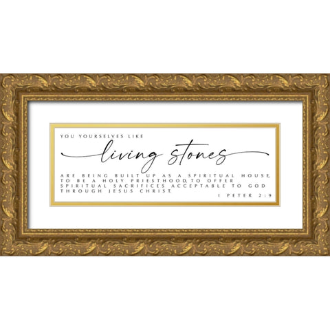 Living Stones Gold Ornate Wood Framed Art Print with Double Matting by Hogan, Melody
