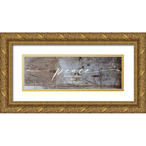 Peace Home Gold Ornate Wood Framed Art Print with Double Matting by Hogan, Melody