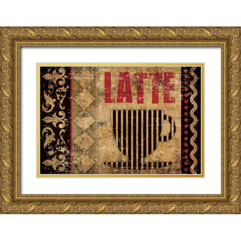 Latte Sipping 2 Gold Ornate Wood Framed Art Print with Double Matting by Hogan, Melody