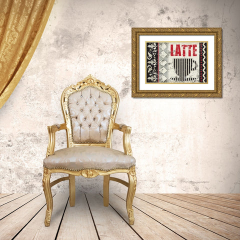 Latte Sipping 3 Gold Ornate Wood Framed Art Print with Double Matting by Hogan, Melody