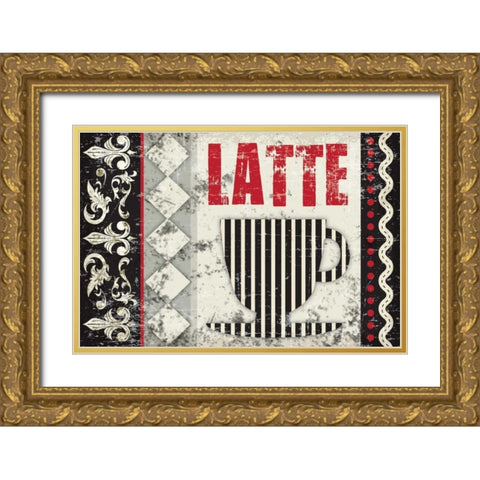 Latte Sipping 3 Gold Ornate Wood Framed Art Print with Double Matting by Hogan, Melody
