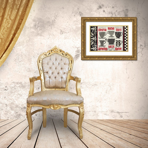 Caffeinated Choices 1 Gold Ornate Wood Framed Art Print with Double Matting by Hogan, Melody