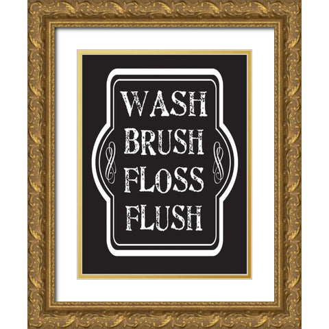 Bath Chalk 6 Gold Ornate Wood Framed Art Print with Double Matting by Hogan, Melody