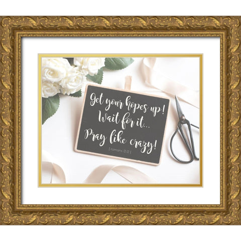 Romans 12:12 Gold Ornate Wood Framed Art Print with Double Matting by Hogan, Melody