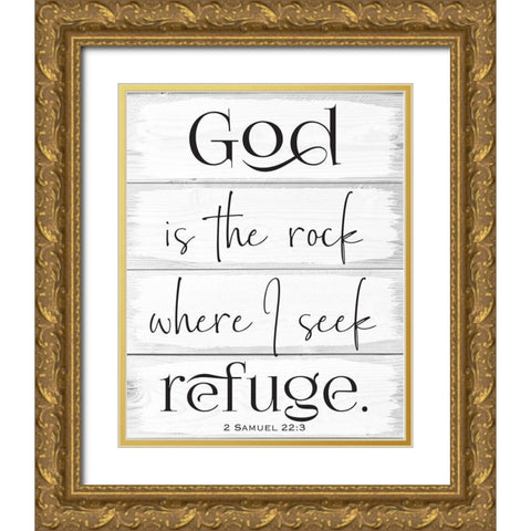 God Wood Panels 1 Gold Ornate Wood Framed Art Print with Double Matting by Hogan, Melody