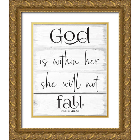 God Wood Panels 2 Gold Ornate Wood Framed Art Print with Double Matting by Hogan, Melody