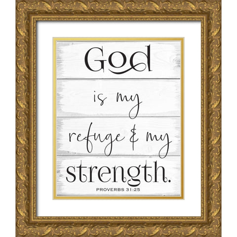 God Wood Panels 4 Gold Ornate Wood Framed Art Print with Double Matting by Hogan, Melody