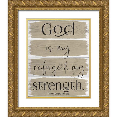 God Wood Panels 4 Gold Ornate Wood Framed Art Print with Double Matting by Hogan, Melody