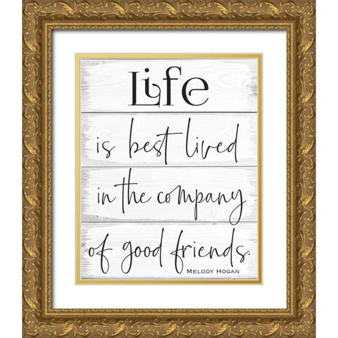Life Wood Panels 4 Gold Ornate Wood Framed Art Print with Double Matting by Hogan, Melody