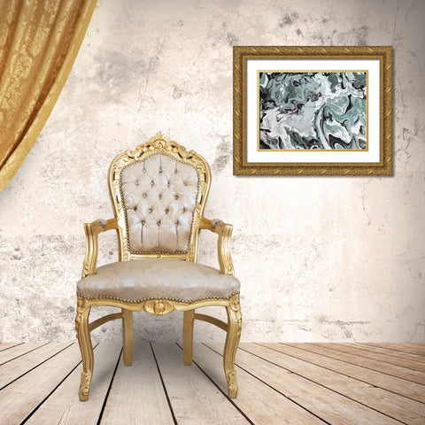 Abide Jade Gold Ornate Wood Framed Art Print with Double Matting by Hogan, Melody