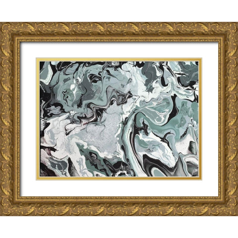 Abide Jade Gold Ornate Wood Framed Art Print with Double Matting by Hogan, Melody