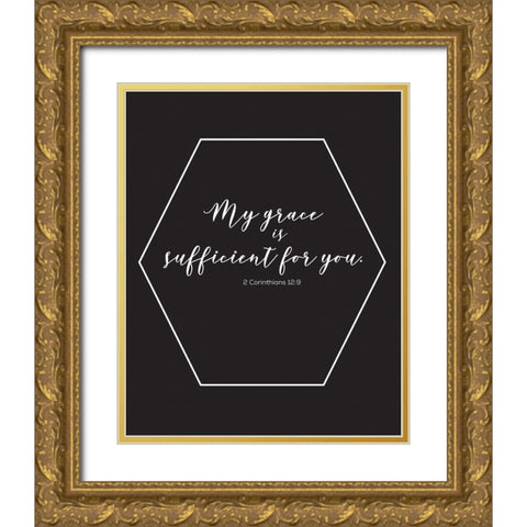 Gold Foil Sufficient Gold Ornate Wood Framed Art Print with Double Matting by Hogan, Melody