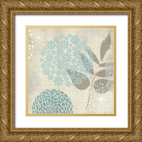 Transitional Floral Soft 5 Gold Ornate Wood Framed Art Print with Double Matting by Hogan, Melody