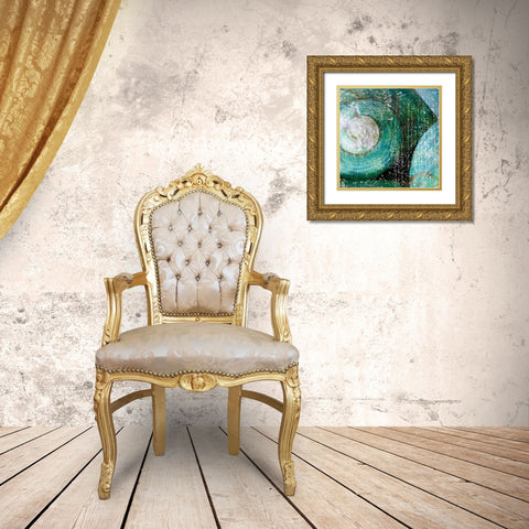Tropical Shells Gold Ornate Wood Framed Art Print with Double Matting by Hogan, Melody