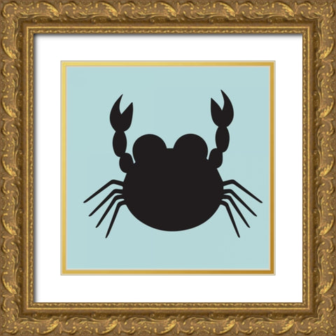 Crab Cutout Gold Ornate Wood Framed Art Print with Double Matting by Hogan, Melody