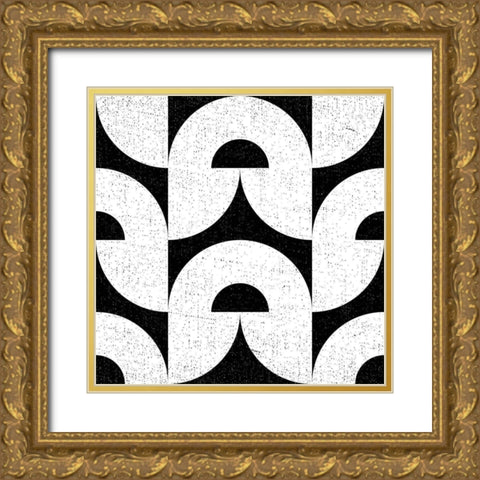 Oversized Abstracts BW 2 Gold Ornate Wood Framed Art Print with Double Matting by Hogan, Melody