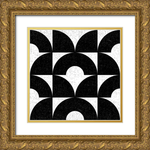 Oversized Abstracts BW 4 Gold Ornate Wood Framed Art Print with Double Matting by Hogan, Melody