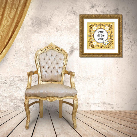 Whimsical Smile Gold Ornate Wood Framed Art Print with Double Matting by Hogan, Melody