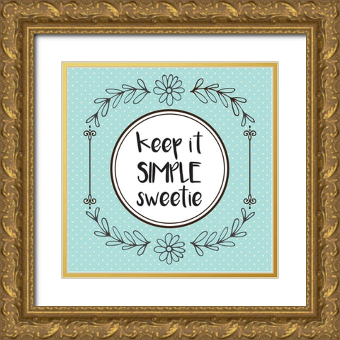 Whimsical Sweetie Gold Ornate Wood Framed Art Print with Double Matting by Hogan, Melody