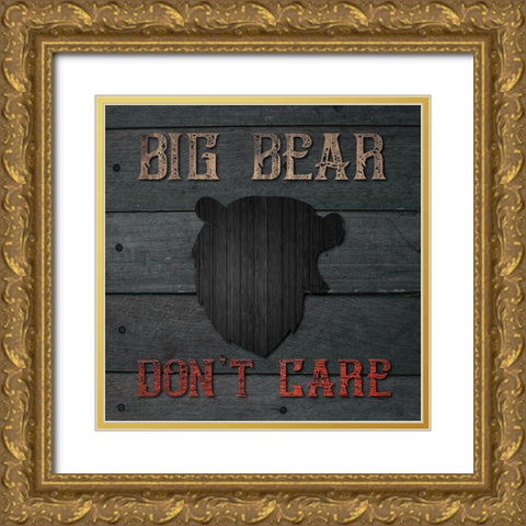 Hunting Bear+Moose 01 Gold Ornate Wood Framed Art Print with Double Matting by Hogan, Melody