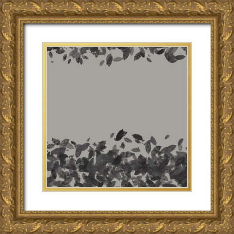 Abstract Leaves 1 Gold Ornate Wood Framed Art Print with Double Matting by Hogan, Melody